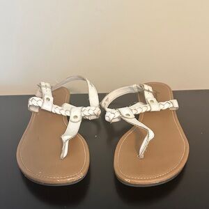 American Eagle Women's White Braided Sandals